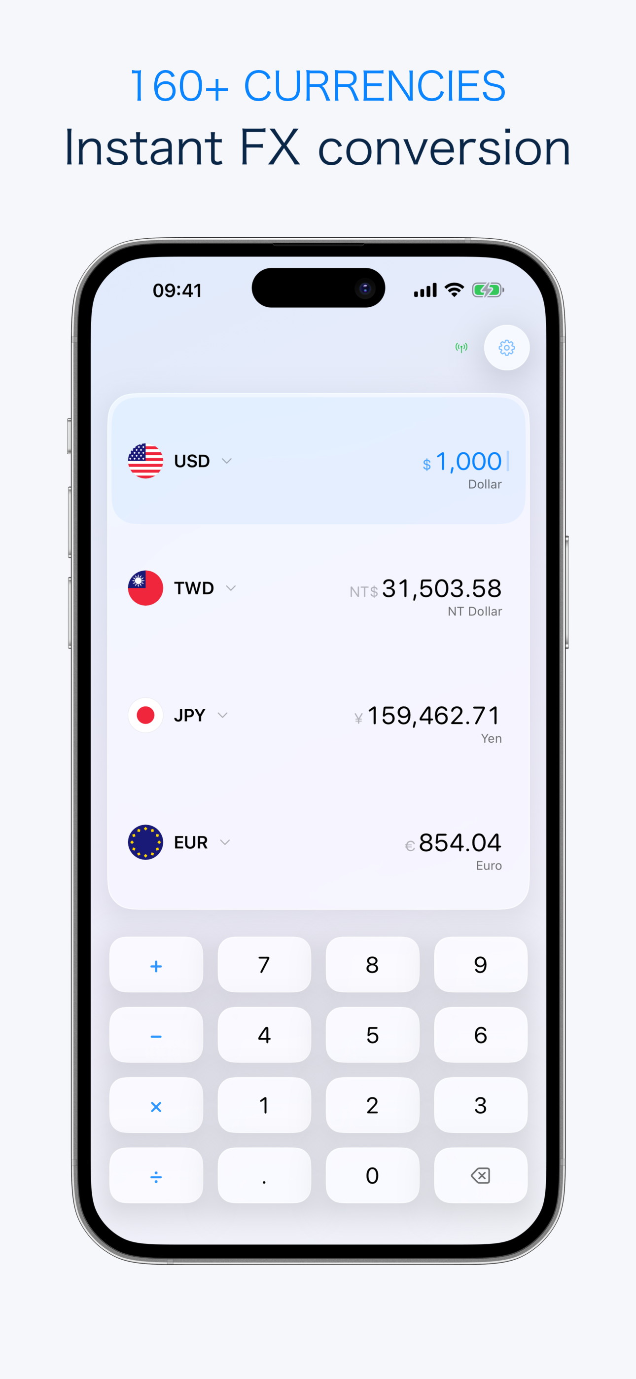FX Pulse main currency converter screen